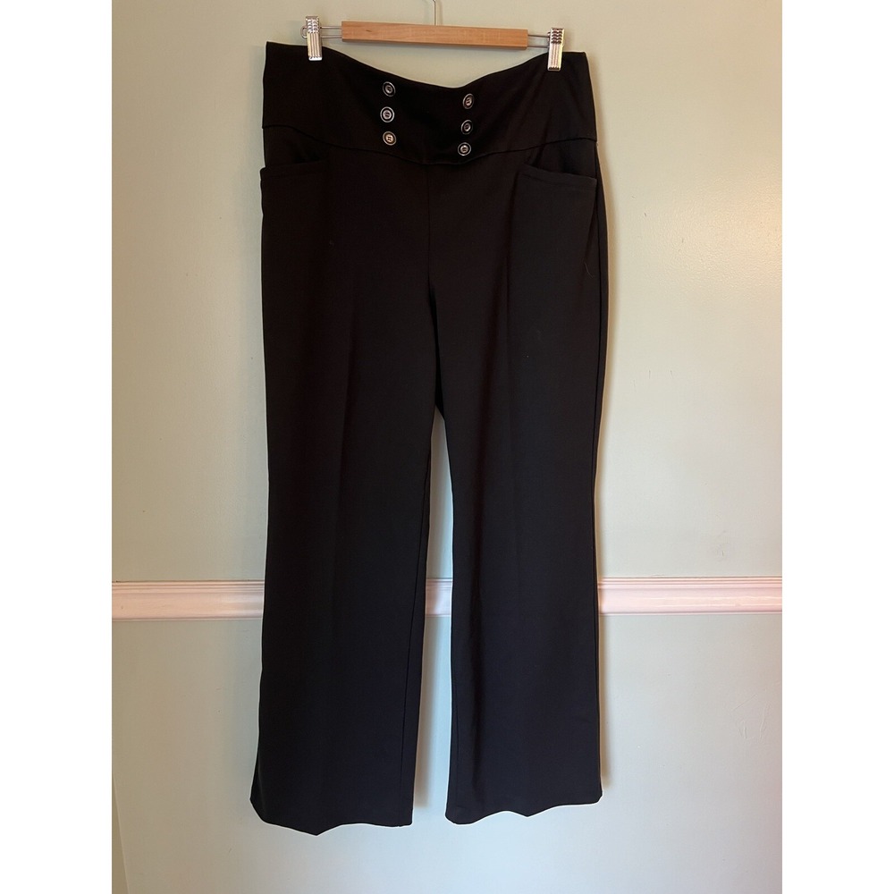new york and company dress pants Sailor Size XL , Black Wide Legs High Waisted